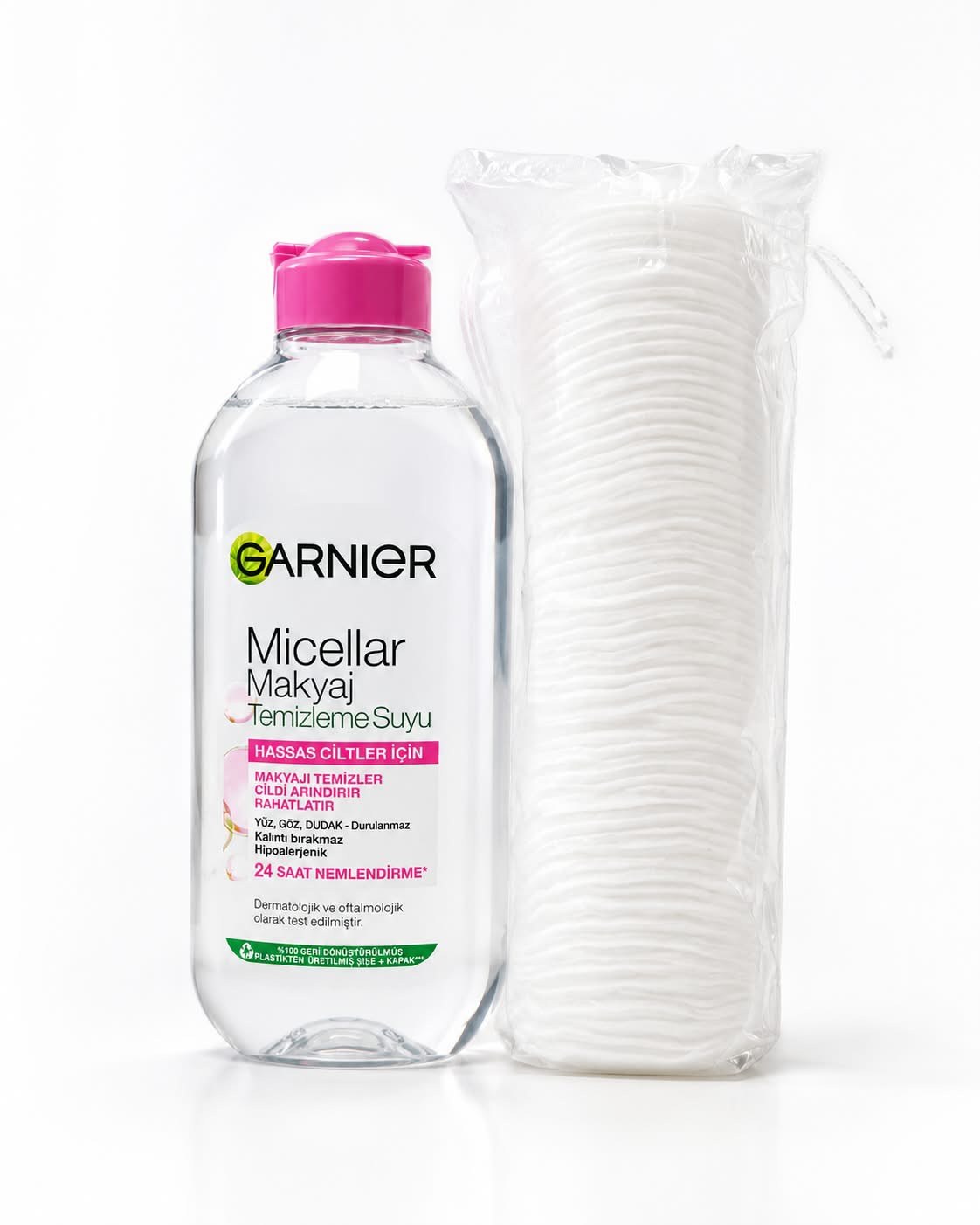 مزيل المكياج من جارنييه ( garnier) 400 مل+قطن